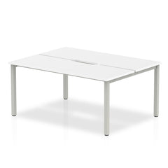 Evolve Plus 1200mm Back to Back 2 Person Desk White Top Silver Frame BE176 DD