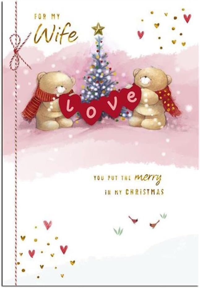 Christmas Card for Wife – Open Verse Romantic Festive Design