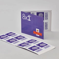 Royal Mail 1st Class Stamp Book – Pack of 8 Self-Adhesive Stamps for UK Priority Mail