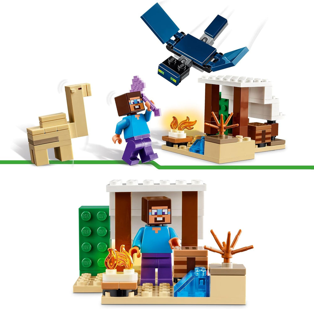 LEGO Minecraft Steve's Desert Expedition - House Toy with 3 Figures incl. Steve, plus a Crafting Table & Enchanted Axe - Gaming Gift for 6+ Year Old Boys & Girls - 21251