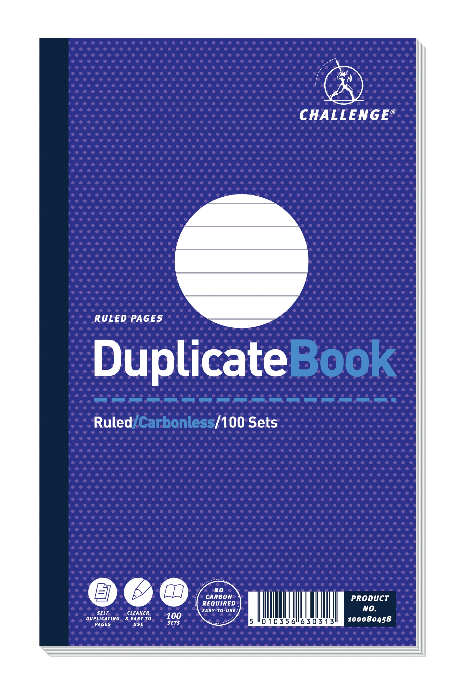 Challenge 210x130mm Duplicate Book Carbonless Ruled Taped Cloth Binding 100 Sets (Pack 5) - 100080458