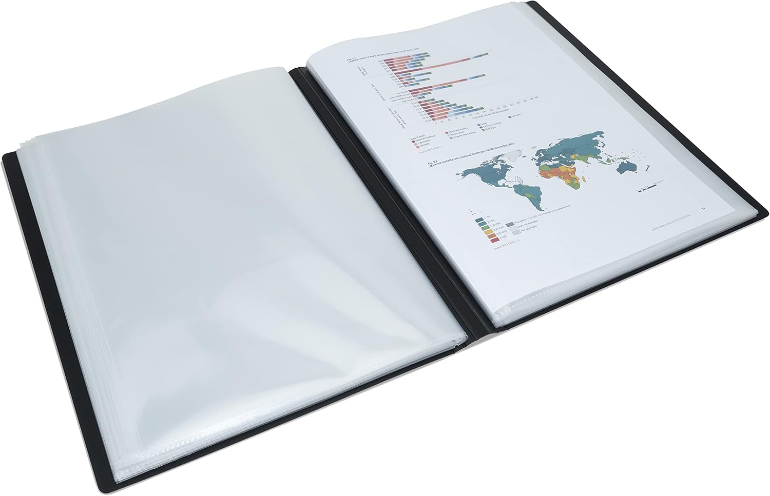 Rapesco 1650 Germ - Savvy Antibacterial, Hardcover Polypropylene Presentation Folder 36 Pockets A4, Black
