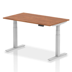 Dynamic Air 1400 x 800mm Height Adjustable Desk Walnut Top Silver Leg HA01006 DD