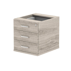 Impulse 3 Drawer Fixed Pedestal Grey Oak I003220 DD