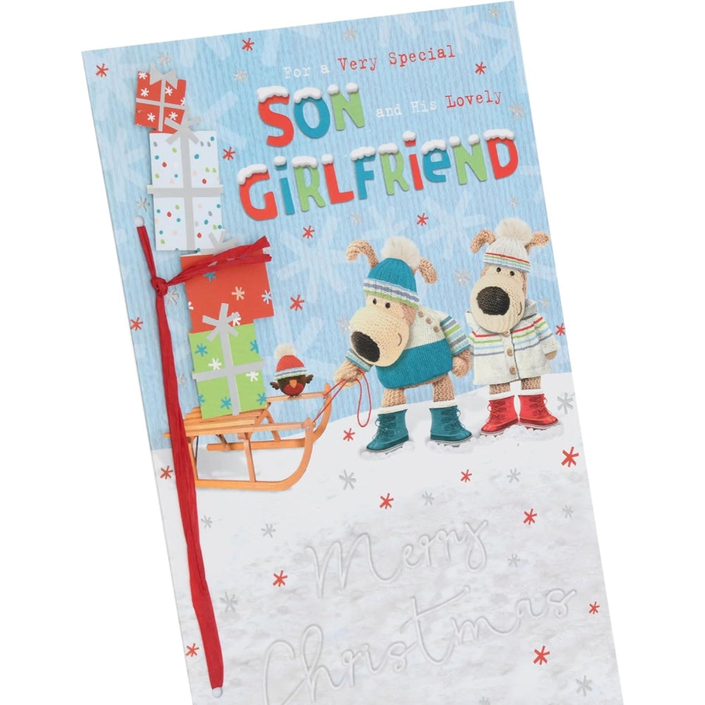 Boofles Sleigh Son & Girlfriend Christmas Card – Cute Festive Design