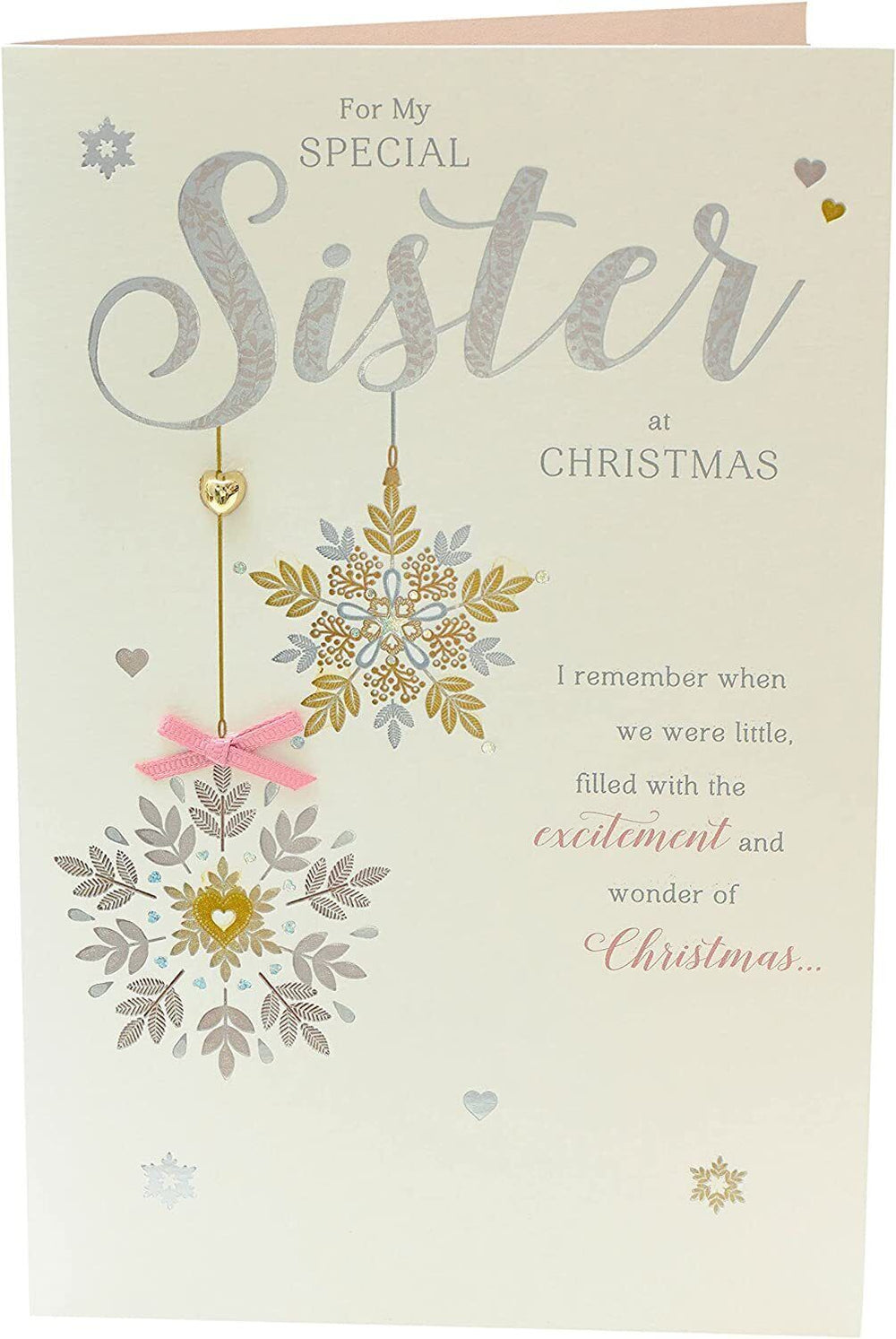 Off White Christmas Card For Sister