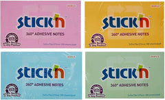 Stickn 360 Sticky Notes 76x127mm 100 Sheets Assorted Colours (Pack 12) 21793