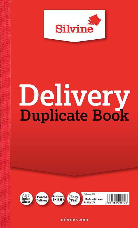Silvine 210x127mm Duplicate Delivery Book Carbon Ruled 1-100 Taped Cloth Binding 100 Sets (Pack 6) - 613