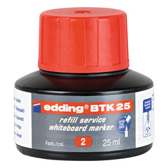 edding BTK 25 Bottled Refill Ink for Whiteboard Markers 25ml Red - 4-BTK25002