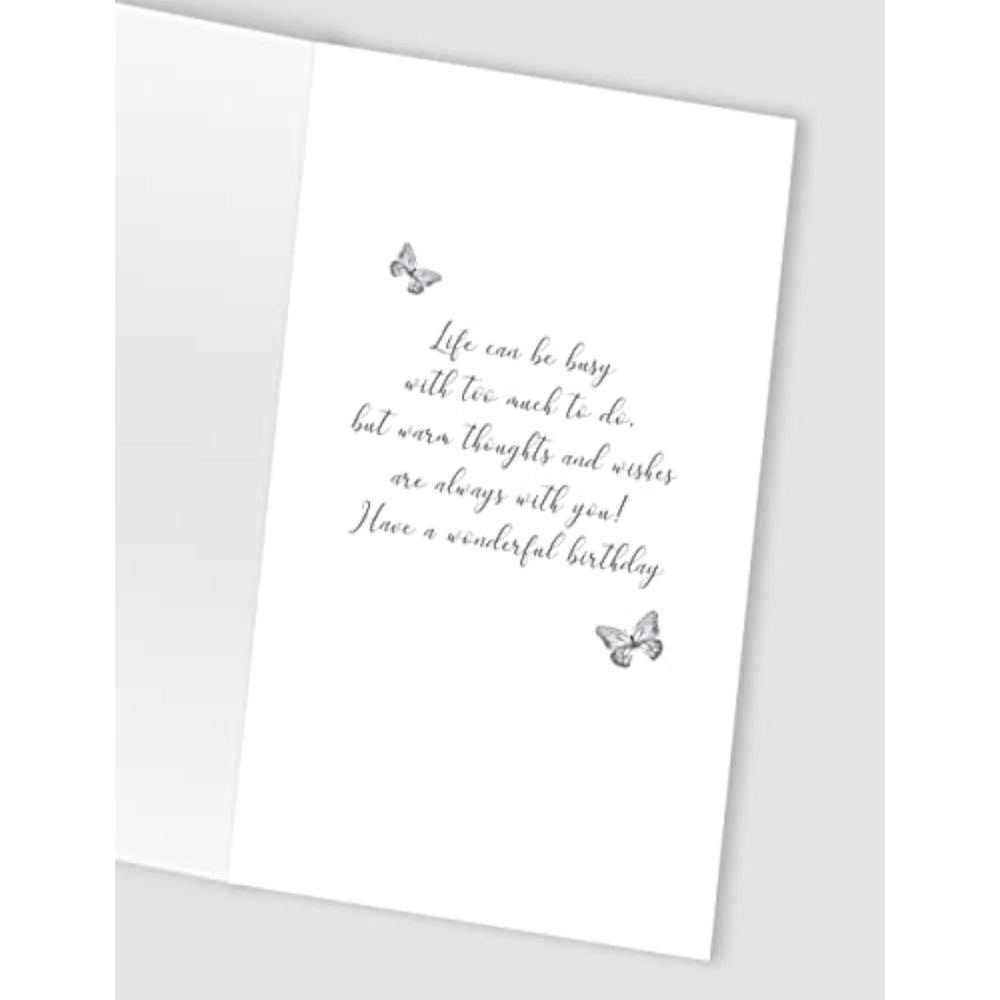 Happy Birthday Friend Embellished Floral Birthday Cake Champagne Greeting Card
