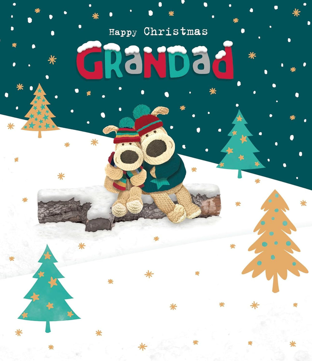 Boofle Christmas Card for Grandad – Cute Snowy Snuggles Festive Design