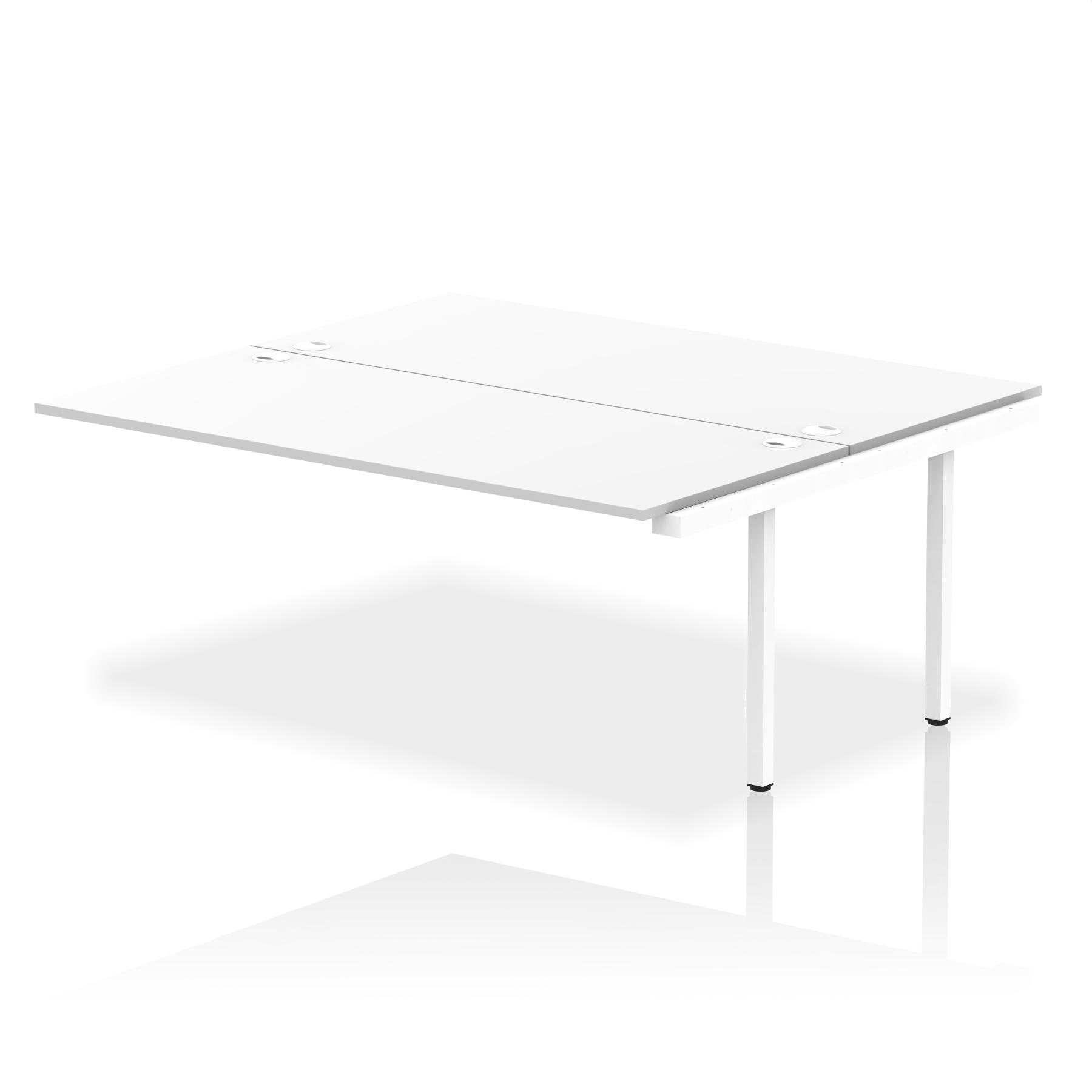 Dynamic Impulse W1800 x D1600 x H750mm Back to Back Bench Desk 2 Person Extension Kit White Finish White Frame - IB00435 DD