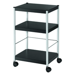 Fast Paper Mobile Trolley Small 3 Shelves Black/Silver - FDP3S01 DD