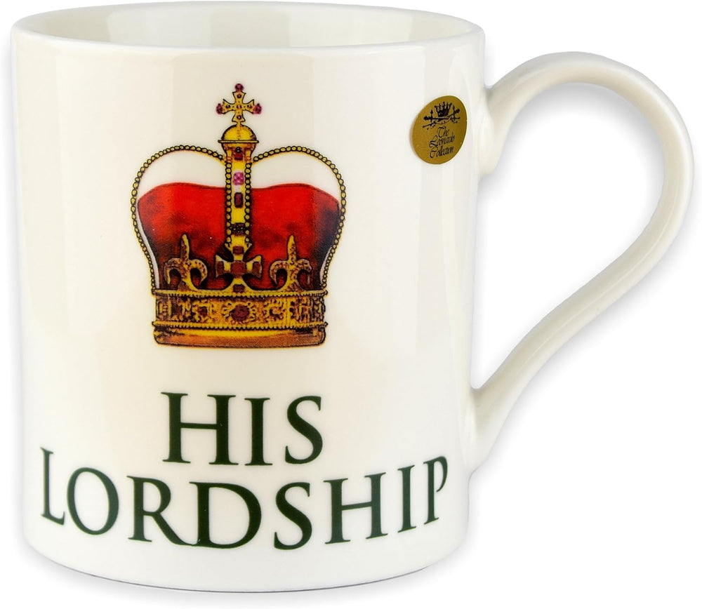 Lesser & Pavey His Lordship fine china mug with classic design, featuring elegant patterns on a white ceramic mug.