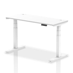 Dynamic Air 1400 x 600mm Height Adjustable Desk White Top Cable Ports White Leg HA01150 DD