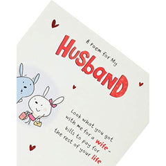 Bunny Husband Card with Poem Valentine's Day Card