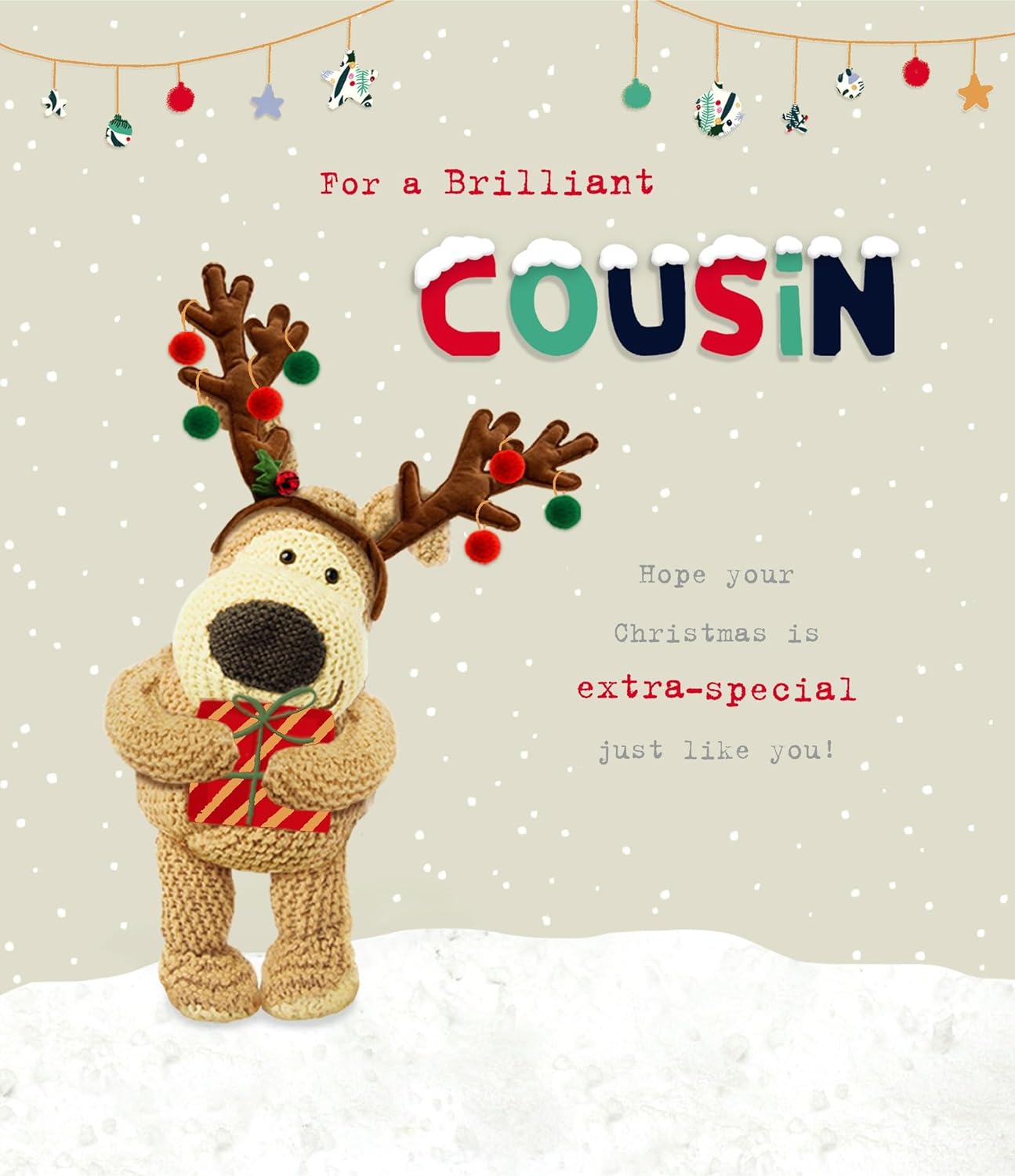 Boofle Brilliant Cousin – Adorable Cute Reindeer Christmas Greeting Card