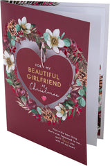 Hallmark Boxed Christmas Card for Girlfriend - Traditional Heart and Verse Design