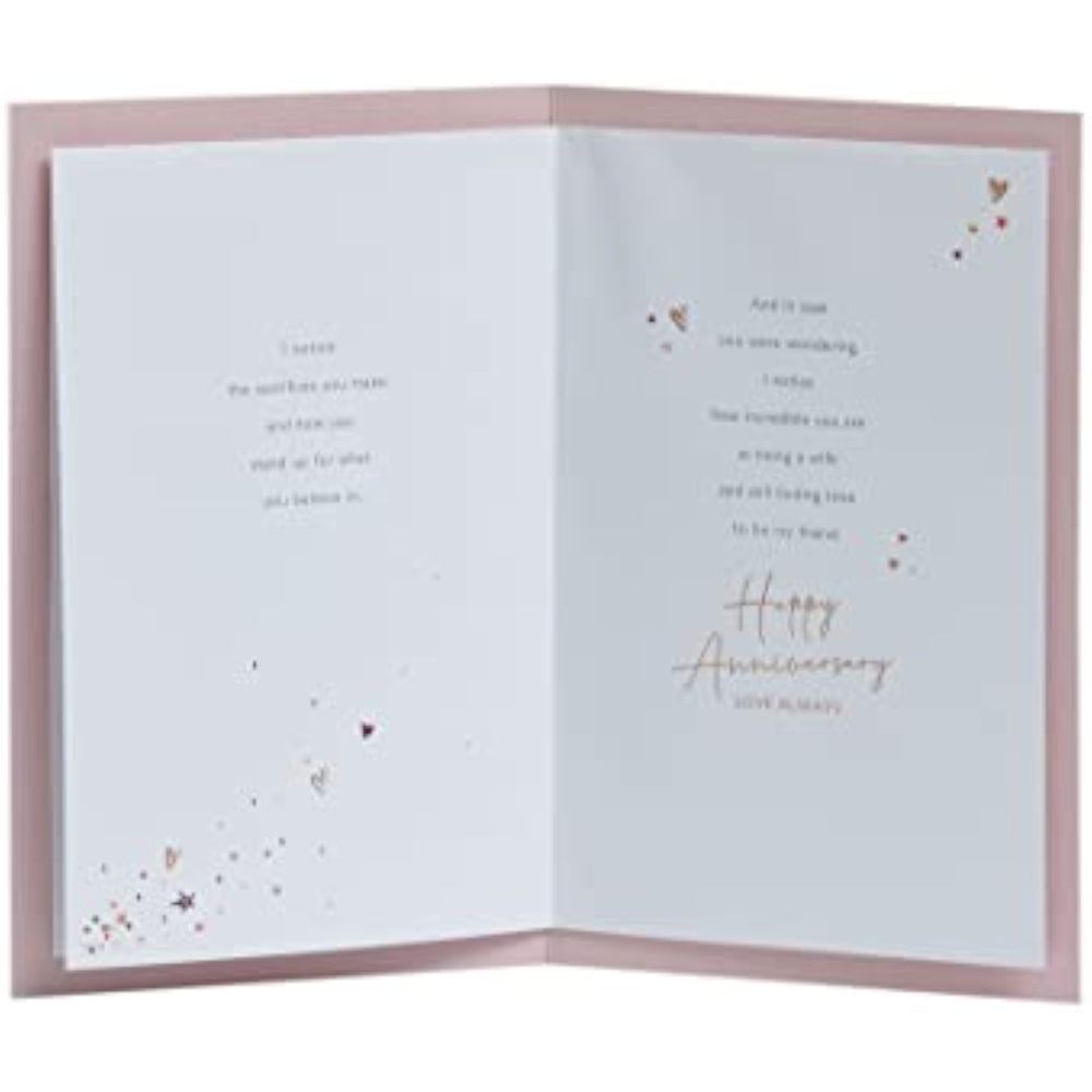 Red Hearts Design Wife Anniversary Card