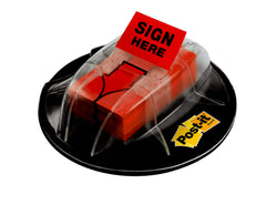 Post-it Index Flags Sign Here in Desk Grip Dispenser Repositionable 25x43mm Red (Pack 200) 680-SHVR200 - 7100117019