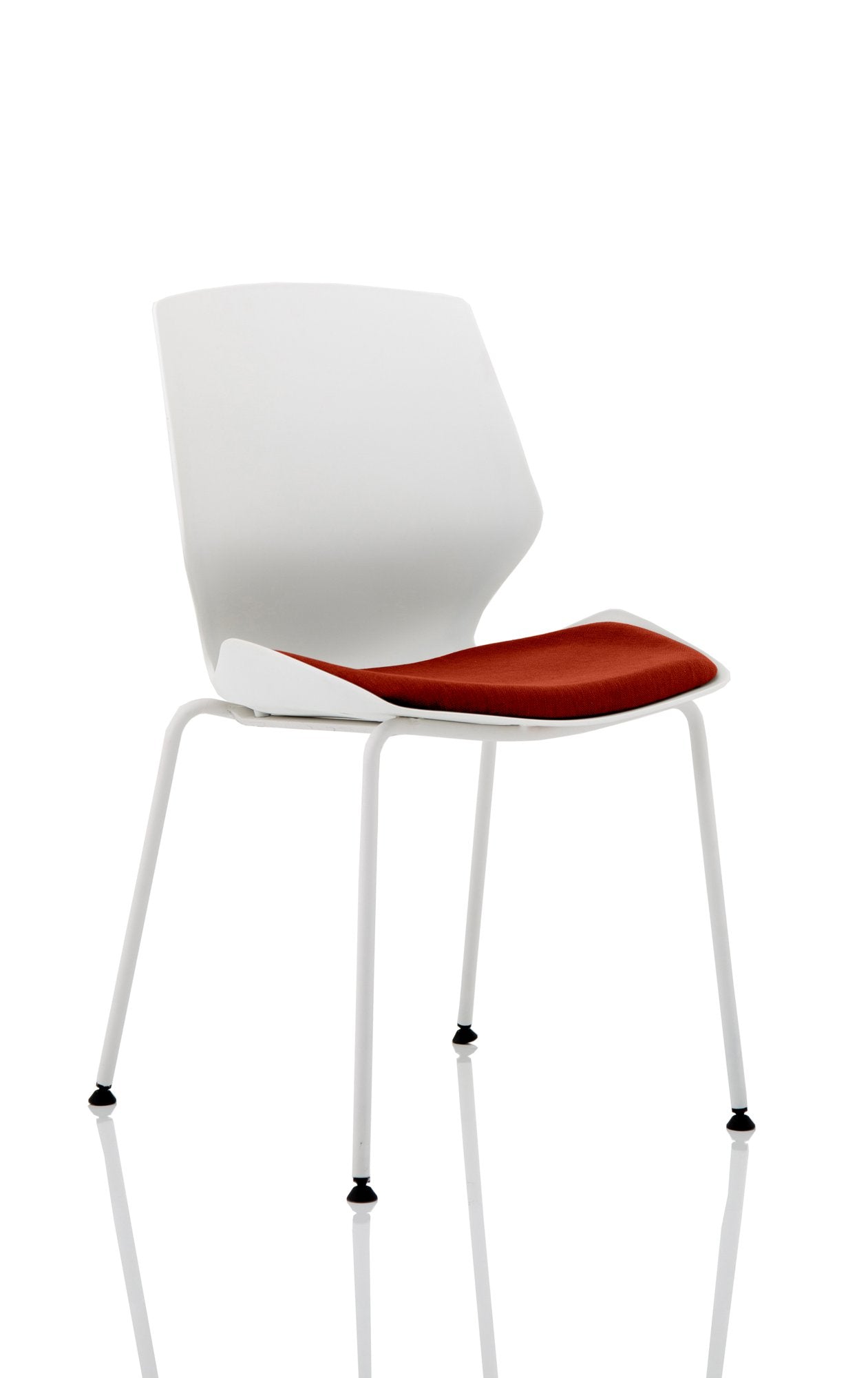 Florence White Frame Visitor Chair in Ginseng Chilli KCUP1534 DD