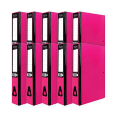 Pukka Brights Box File Foolscap Gloss Laminated Paper Board 75mm Spine Light Pink (Pack 10) BR-7780