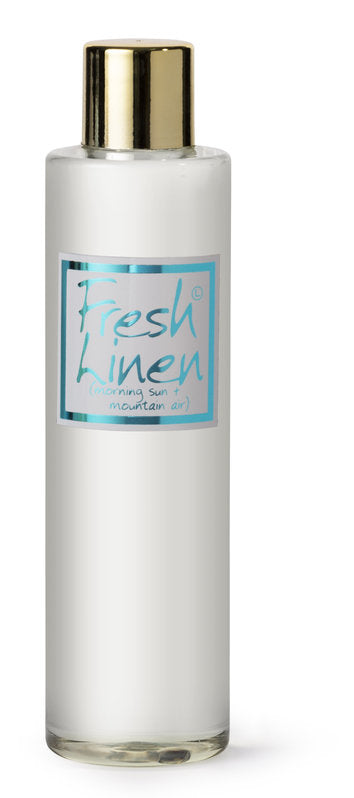 Lily-Flame Fresh Linen Reed Diffuser Refill bottle with natural reed sticks, designed to add a fresh linen scent to your space.
