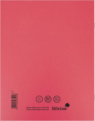 Silvine Exercise Book Ruled and Margin 80 Pages 229x178mm Red