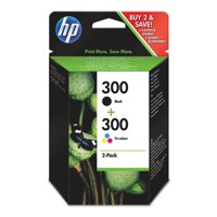 HP 300 Black Tri- Colour Standard Capacity Ink Cartridge Twinpack 4.5ml + 6.5ml (Pack 2) - CN637EE