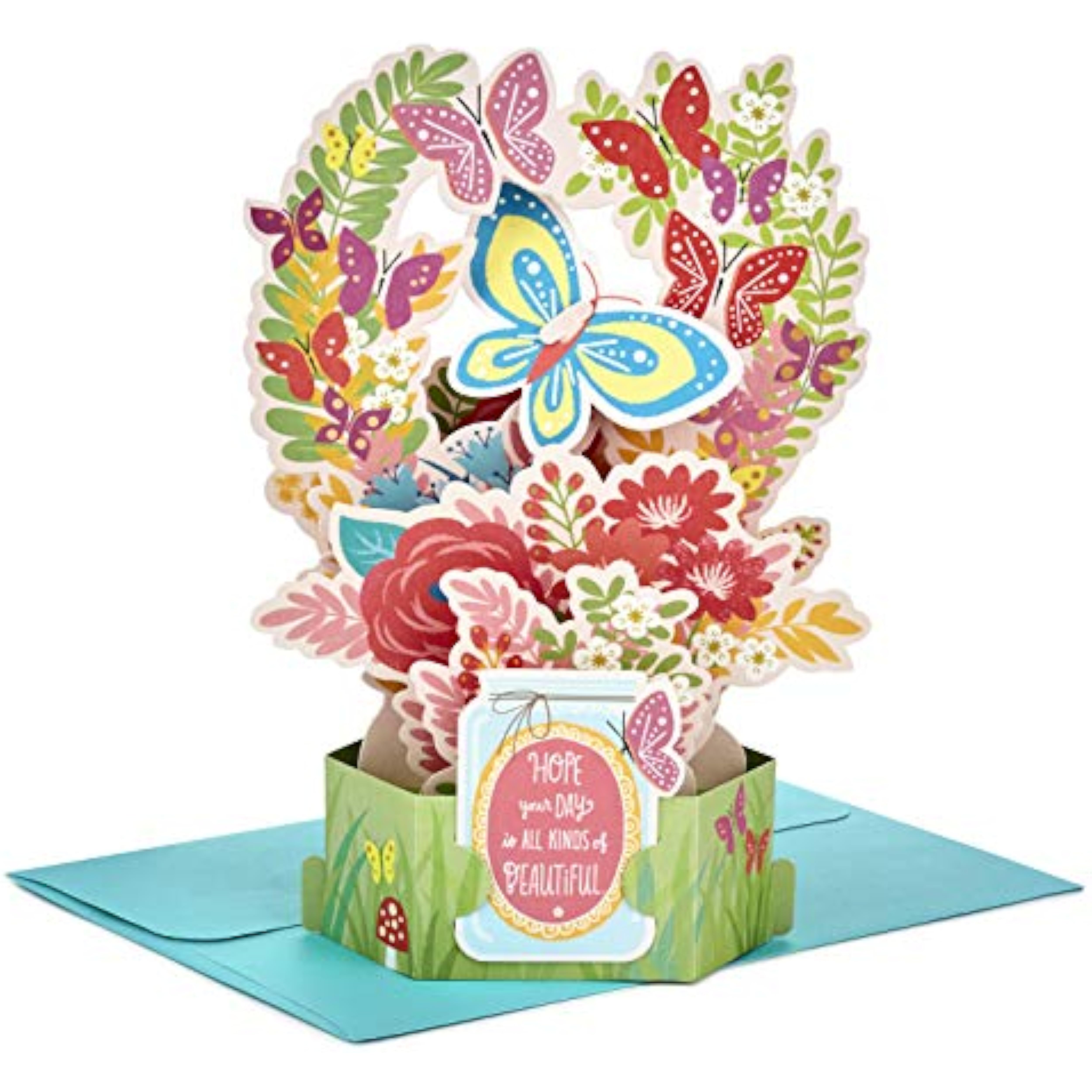 3D Butterfly and Floral Design Birthday Card