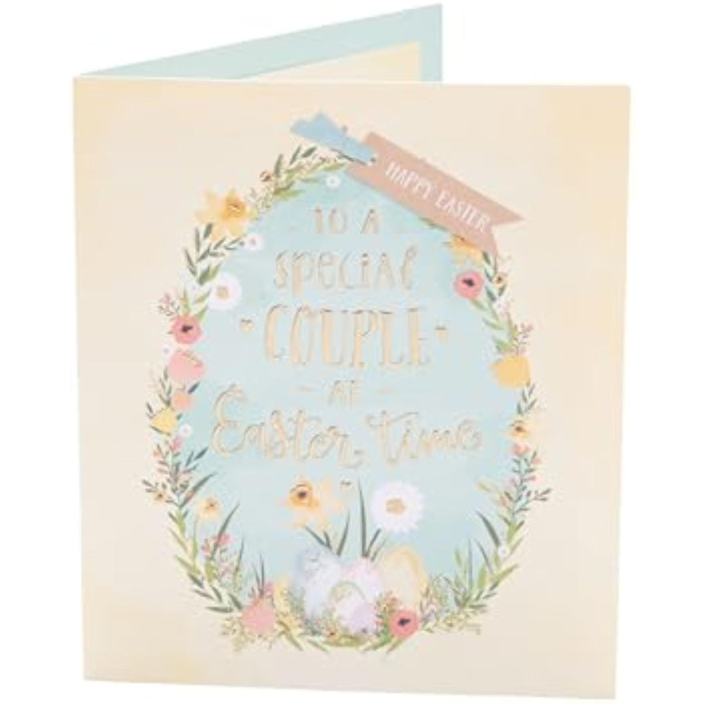 UK Greetings Easter Card for A Special Couple - Floral Eggs Design