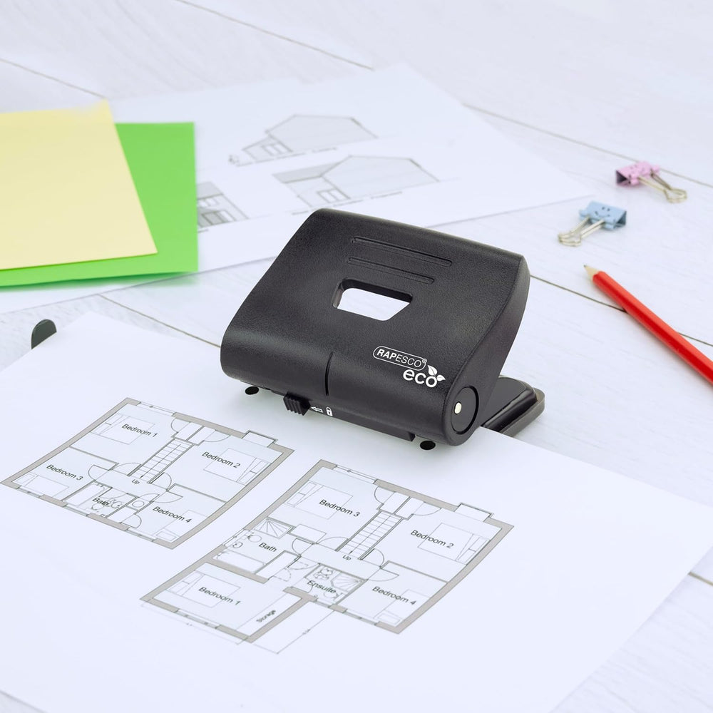 Rapesco ECO 2-Hole Punch (20 Sheet) – Black (Pack 3)