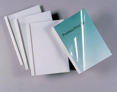 GBC Thermal Binding Cover A4 15mm Clear PVC Front White Silk Gloss Back (Pack 100) IB370014