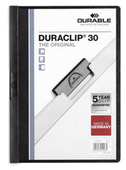 Durable DURACLIP 30 A4 Document Clip Folder Black (Pack 25) - 220001