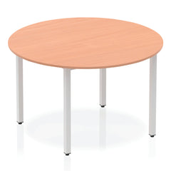 Impulse 1200mm Circle Table Beech Top Silver Box Frame Leg BF00196 DD