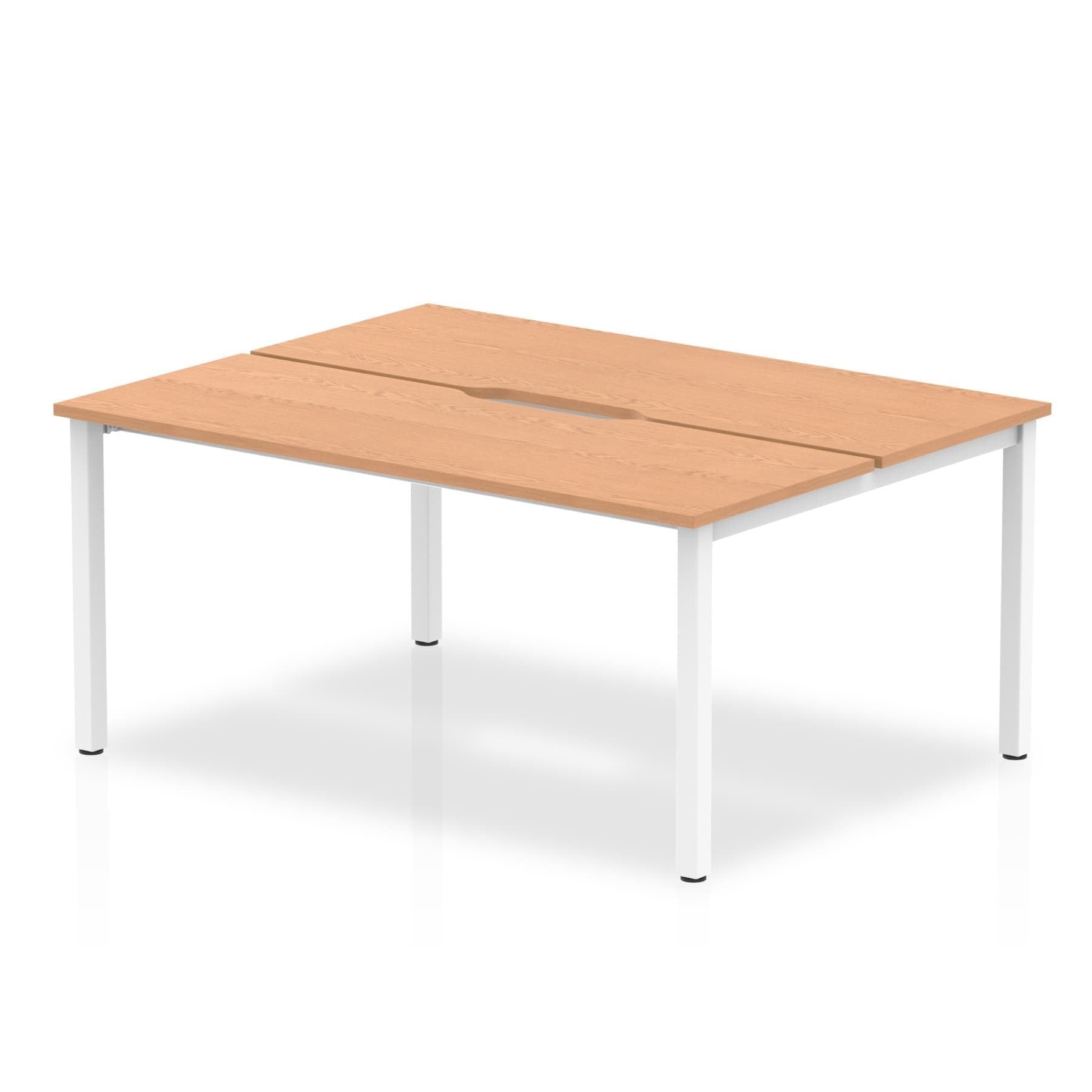 Evolve Plus 1400mm Back to Back 2 Person Desk Oak Top White Frame BE155 DD