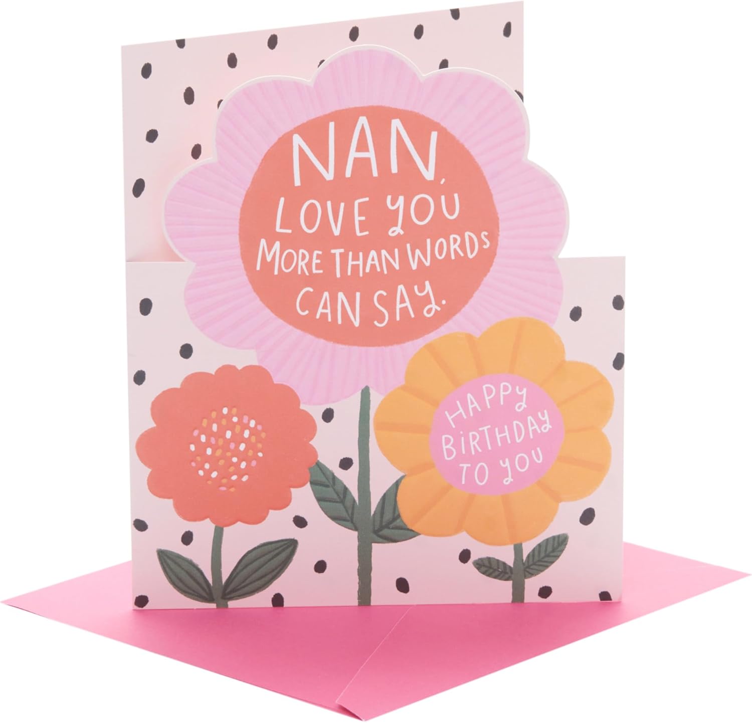 UK Greetings Birthday Card for Nan - Bright Flowers Design
