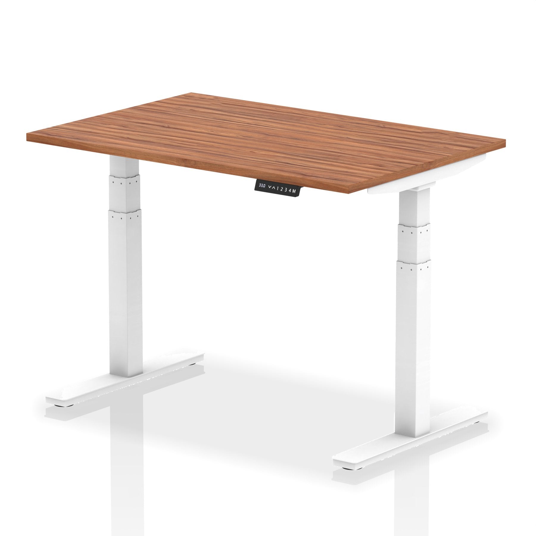 Dynamic Air 1200 x 800mm Height Adjustable Desk Walnut Top White Leg HA01025 DD