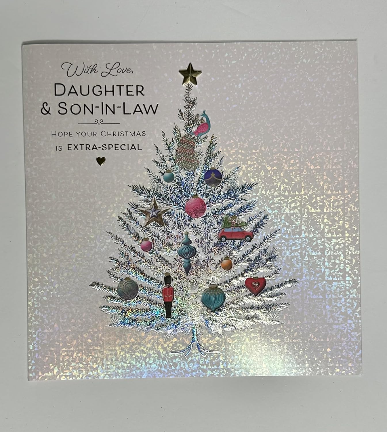 Carlton Cards Daughter & Son-in-Law Embellished Christmas Card – Special Festive Greeting