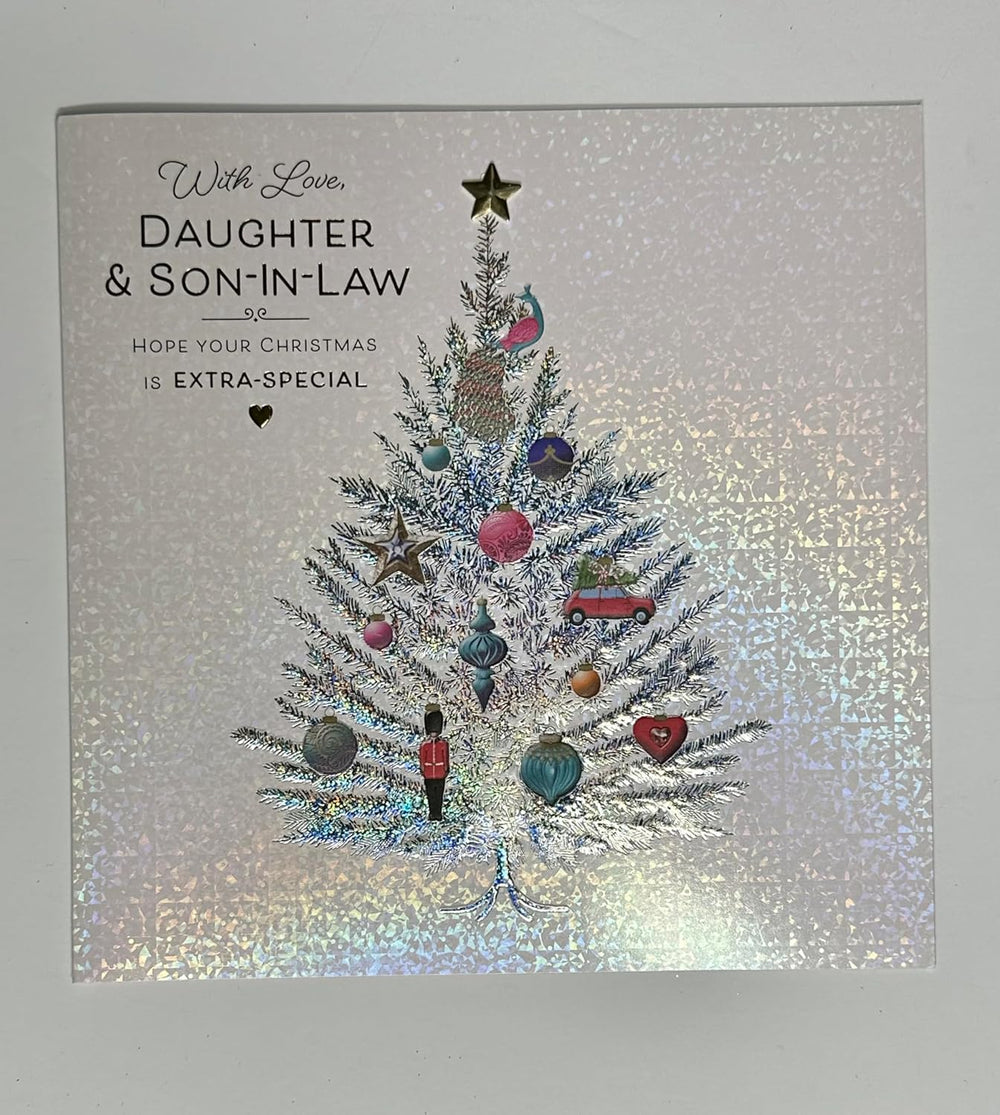 Carlton Cards Daughter & Son-in-Law Embellished Christmas Card – Special Festive Greeting