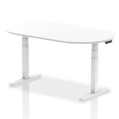 Dynamic Impulse W1800 x D1000 x H660-1310mm Height Adjustable Boardroom Table White Finish White Frame - I003559 DD