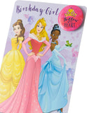Disney Princess Belle, Aurora & Tiana Birthday Card