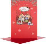 Mam and Dad Christmas Greeting Card with Heartfelt Festive Wishes and Warm Seasonal Design