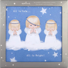 Christmas Cards - Pack of 16 in 2 Cute Retro Angel Designs