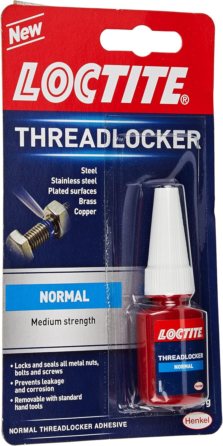 Loctite Thread Locker 5g adhesive and sealant container, used for securing threaded fasteners and preventing loosening.