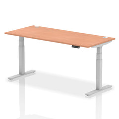 Dynamic Air 1800 x 800mm Height Adjustable Desk Beech Top Cable Ports Silver Leg HA01084 DD