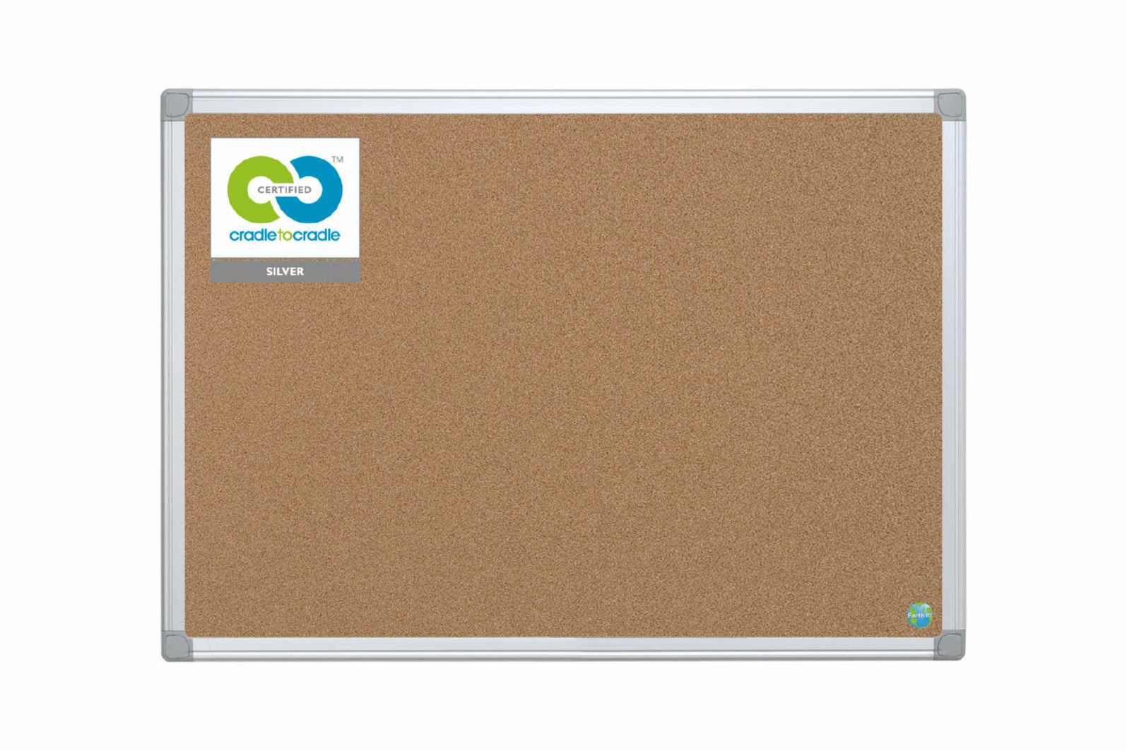 Bi-Office Earth-It Maya Cork Noticeboard Aluminium Frame 1800x1200mm - CA271790 DD