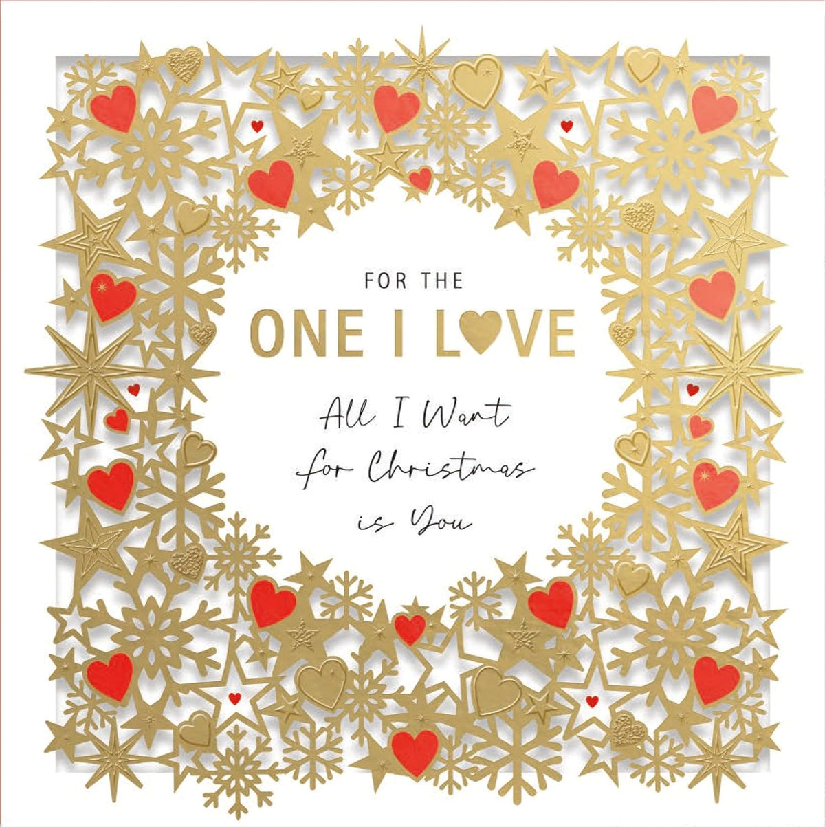 One I Love All I Want Is You 3D Cut Out Luxury Christmas Card – Xmas Greeting Cards