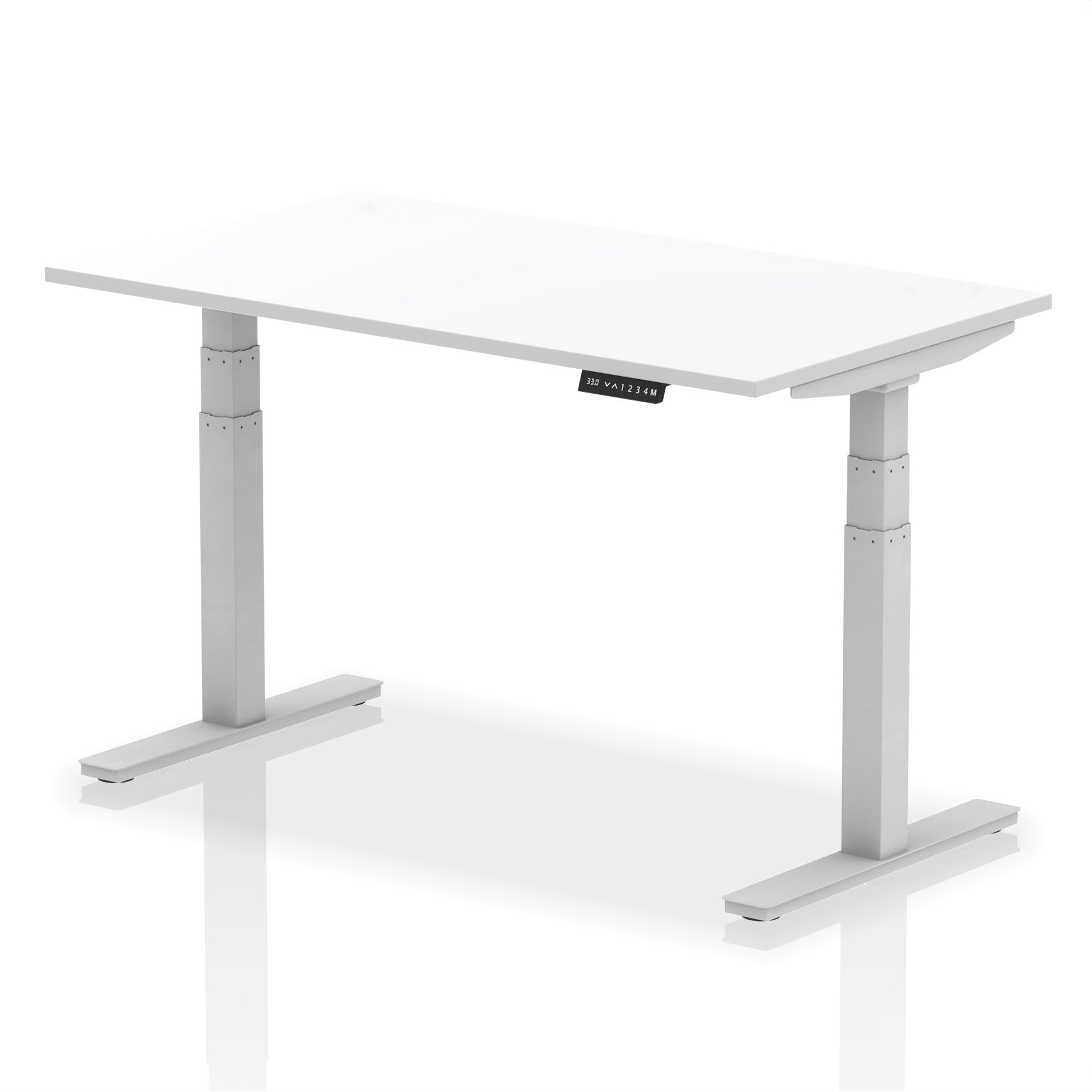 Dynamic Air 1400 x 800mm Height Adjustable Desk White Top Silver Leg HA01010 DD