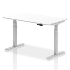 Dynamic Air 1400 x 800mm Height Adjustable Desk White Top Silver Leg HA01010 DD